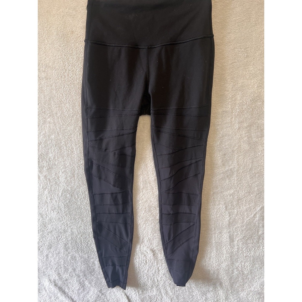 Lululemon Wunder under Mesh Panel‎ Leggings Women Size 6 Black Excellent High
